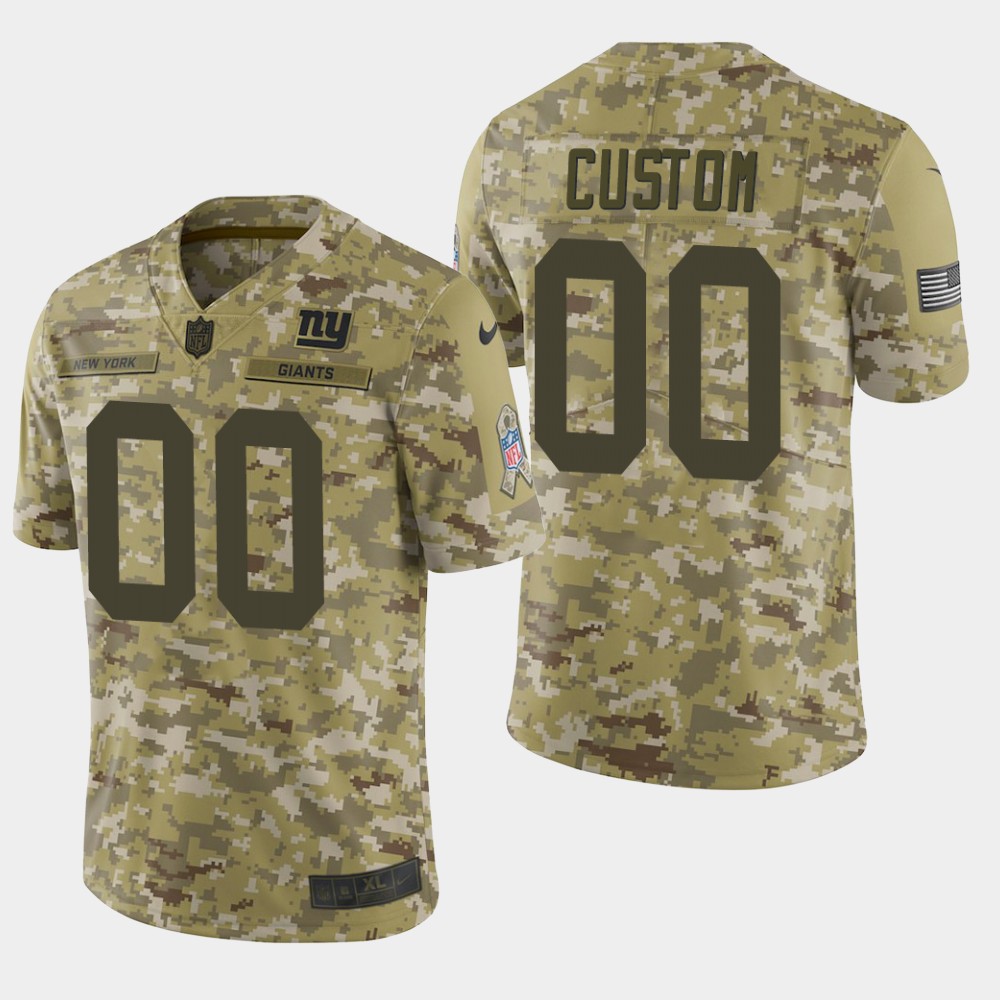 Men's New York Giants Customized Camo Salute To Service NFL Stitched Limited Jersey